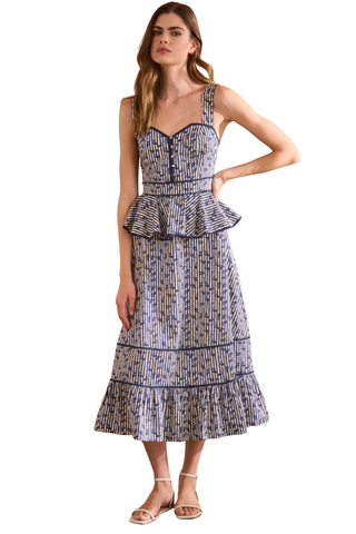 Lacey Dress, Vine Stripe