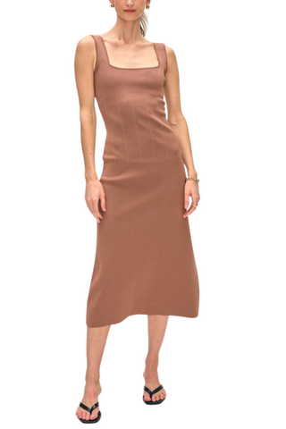 Paperfine Midi Dress, Mocha Brown