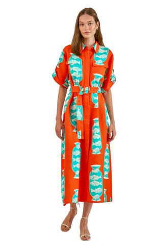 Charlotte Dress, Herring Red