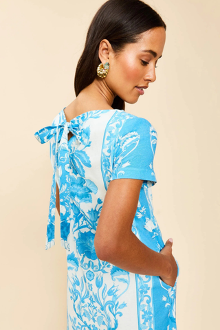 Adria Midi Dress, Florentine Blue