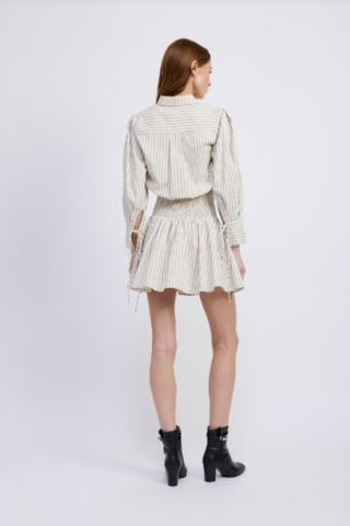 Azra Mini Dress, Ivory Navy