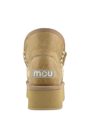 Mini Eskimo Platform Boot, Crackled Old Beige