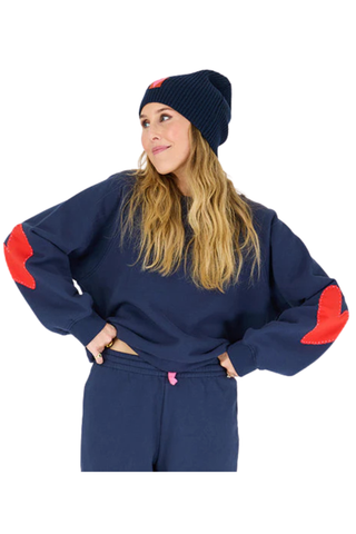 Benton Heart Patch Sweatshirt, Indigo Blue