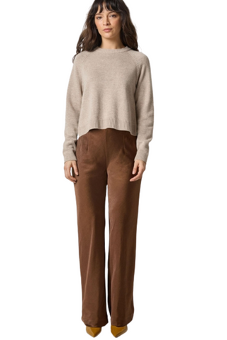 Satin Clean Front Pant, Chocolate