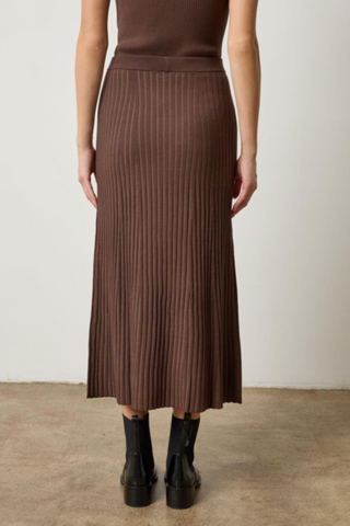 Straight Rib Skirt, Mink