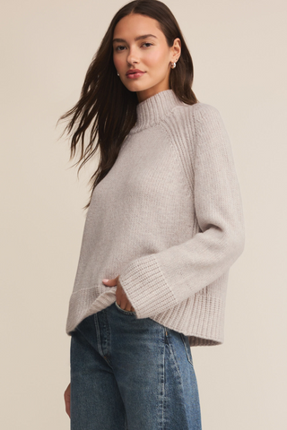 Emerge Funnel Neck Sweater, Turtle Dove