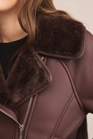 Locklin Sherpa Jacket, Chocolate Cherry