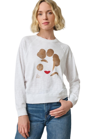Raglan Sleeve Graphic Tee, White