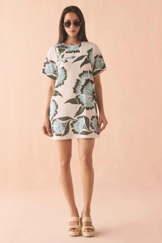 Omika Adi Mini Dress Adelaide Shisho printed mini shift dress with short sleeves Monkee's of the West End