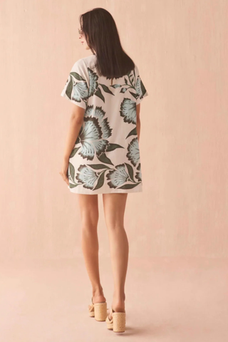 Omika Adi Mini Dress Adelaide Shisho printed mini shift dress with short sleeves Monkee's of the West End