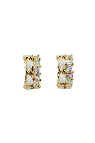 Vintage Chain Hoop Earrings, Multi