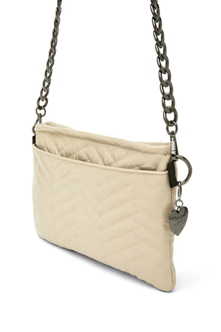 Almost Famous Moto Bag, Blonde Patent