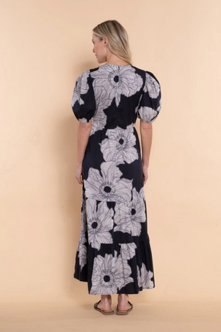 Margot Dress, Midnight Poppy