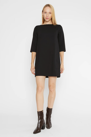 Ponte A-Line Dress, Black