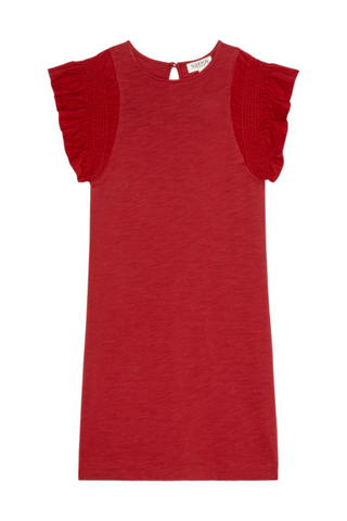 Ellis Ruffle Sleeve Dress, Rio Red