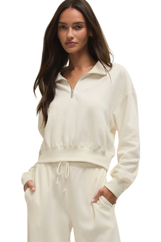 Downtown Half Zip Sweatshirt, Cloud
