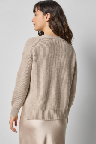 Relaxed Side Vent Cardigan, Wheat