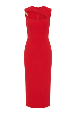 Cameron Midi Dress, Red