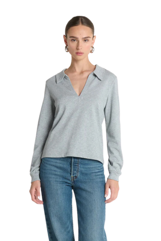 Kimberley Polo Tee, Heather Grey
