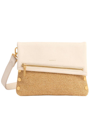 VIP Med Handbag, Calla Lily White Raffia