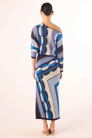 Keya Dress, Geo Stripe Knit
