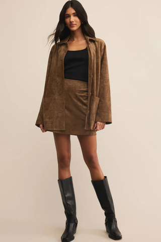 Ciera Suede Mini Skirt, Coconut