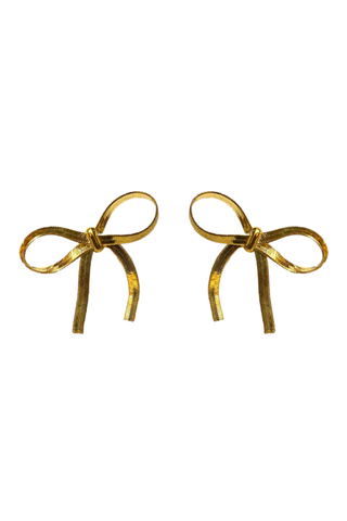 Mini Duster Bow Earrings, Gold