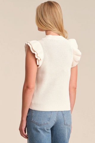 Faye Ruffle Top, Sea Salt
