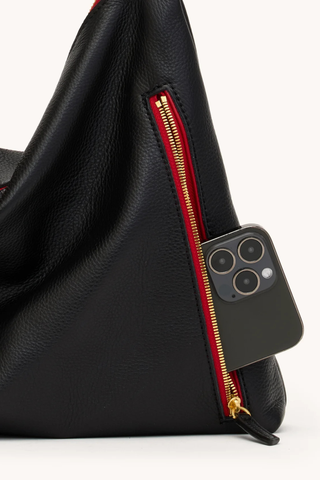 Kyle Lrg Handbag, Black/Gold