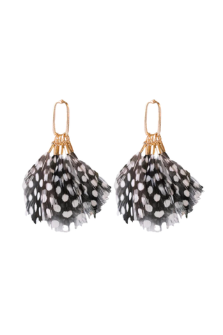 Feather Statement Earrings, Spotted Feather