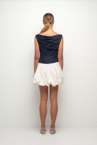 Salina Bubble Mini Dress, Midnight Multi