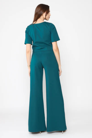 Crop Wide Leg Pant, Teal
