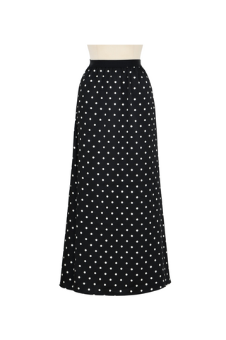 Polka Dot Maxi Skirt, Black