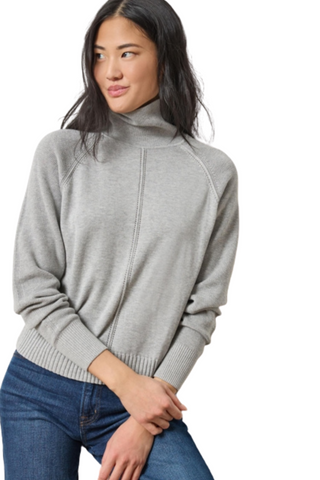 Relaxed Turtleneck Sweater, Heather Grey