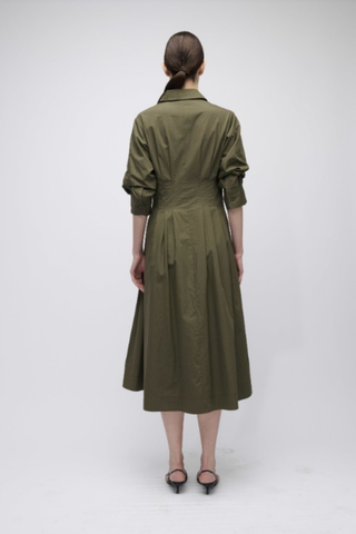 Jazz Pintuck Midi Dress, Fern