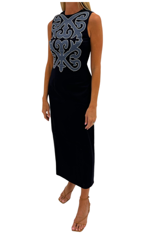 Francis Midi Dress, Navy/Light Blue