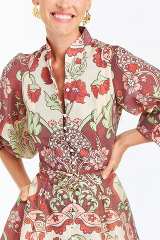 Valencia Mini Dress, Jardin Rose