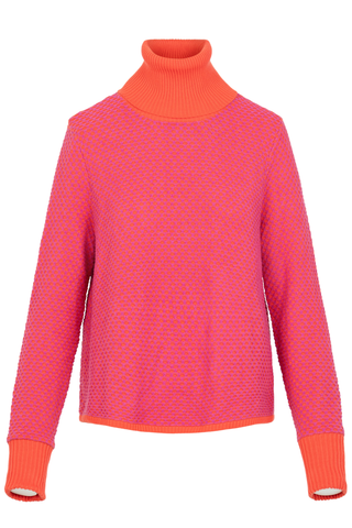 Boxy Turtleneck Sweater, Raspberry