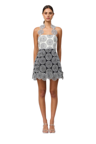Lia Mini Dress, Black + White