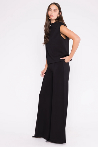 Scuba Wide Leg Pant, Black