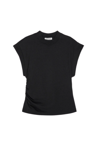 Andrea Side Shirred Top, Jet Black