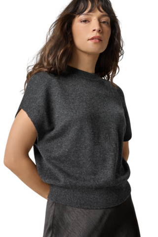 Banded Bottom Wedge Sweater, Caviar