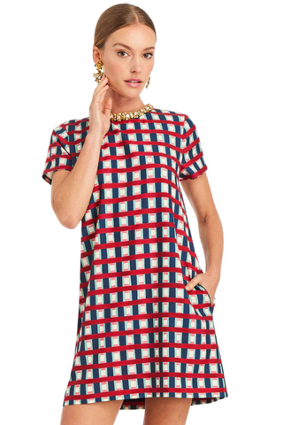 Ainslee Mini Dress, Midnight Gingham