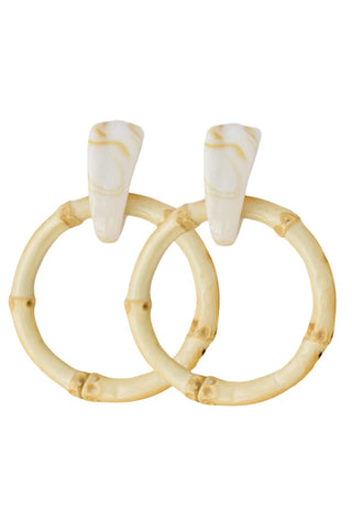 Bamboo Earrings, Light Brown