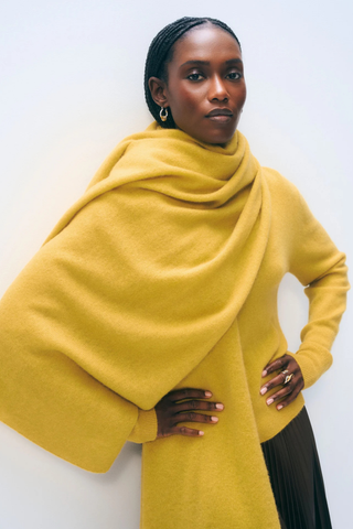 Cashmere Travel Wrap, Chartreuse Yellow