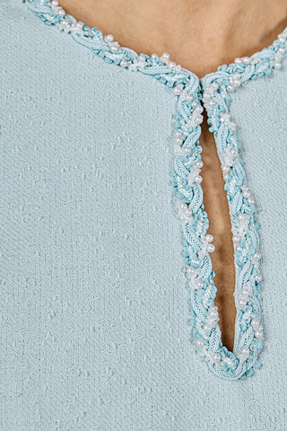 Textured Mini Dress, Powder Blue