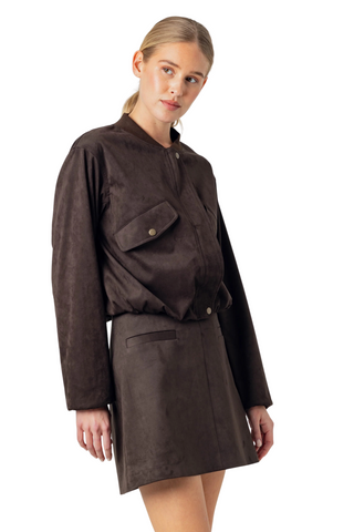 Suede Lyra Jacket, Espresso