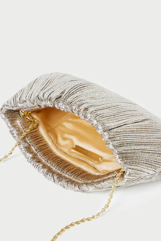 Brit Pleated Clutch, Champagne