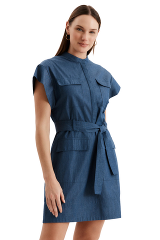 Wendy Shirt Dress, Dark Denim