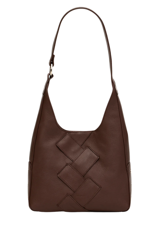 Tim Med Handbag, Espresso Pebble Weave
